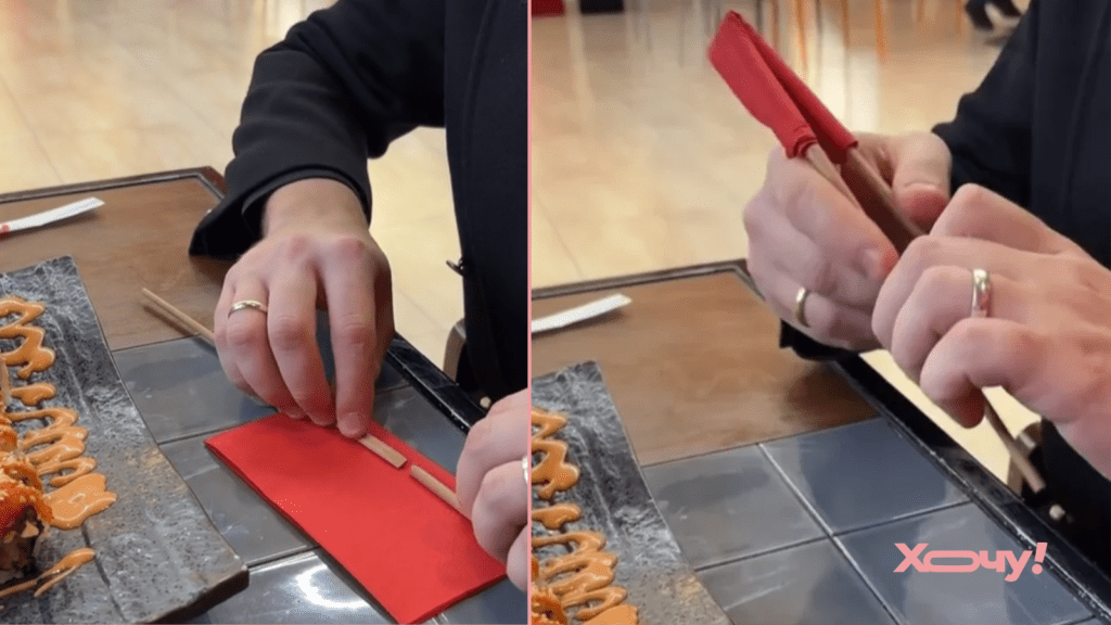 Понадобится только салфетка: как сделать учебные палочки для суши (ВИДЕО)