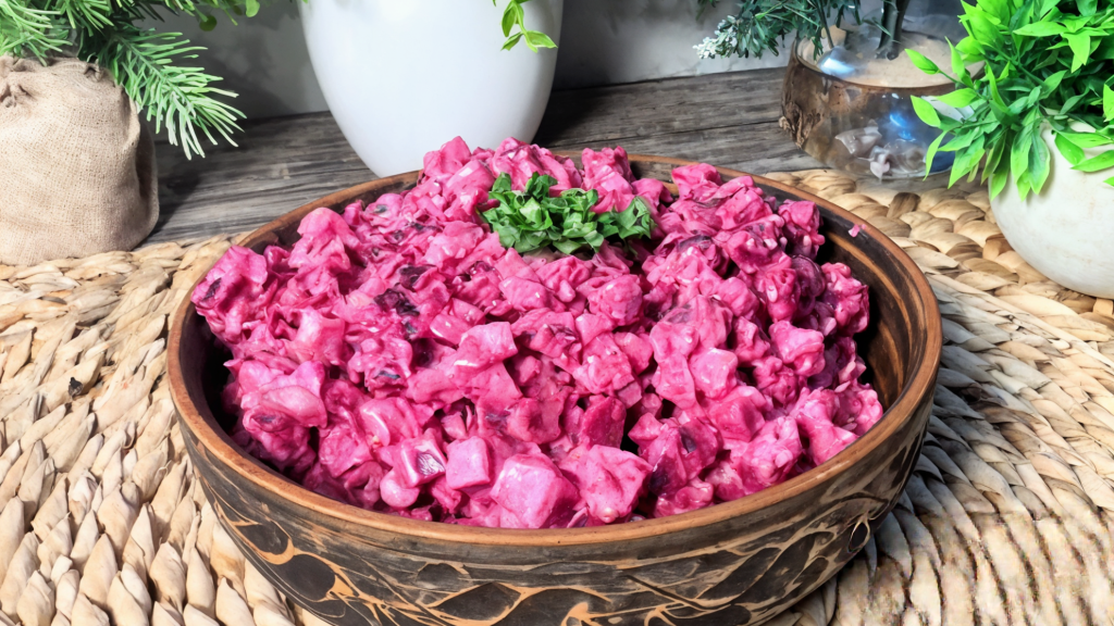 Этот розовый "Весенний" салат поднимает настроение только своим цветом: удивительное сочетание (РЕЦЕПТ)