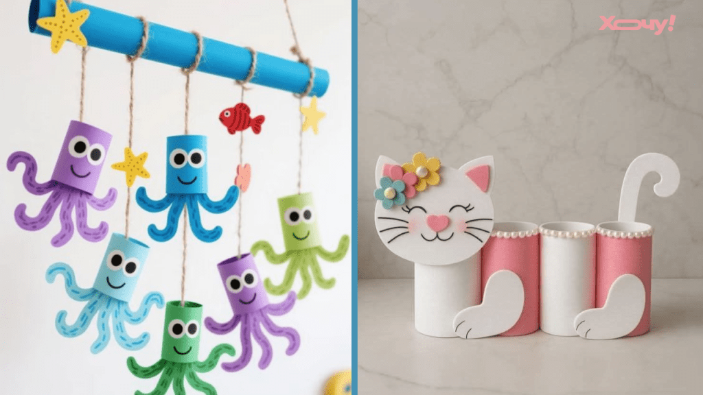 Поделки из втулок для туалетной бумаги — идеи для детей, которыми можно играть и украсить комнату (ФОТО)