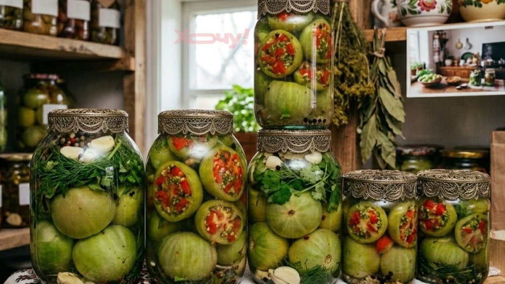 Лучшая закуска под рюмку и мясо: простой рецепт зеленых помидоров по-кавказски на зиму