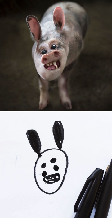 Как дети смешно рисуют зверей