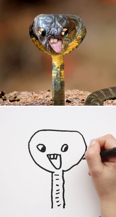 Смешной рисунок змеи фото