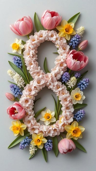 Открытки с цветами на 8 Марта 2026