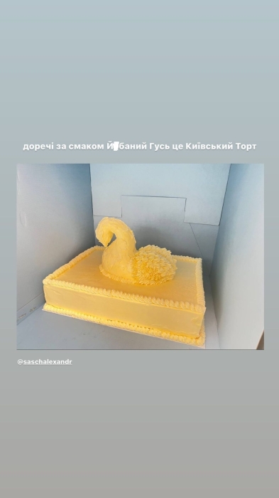 Не только "Й*баный гусь": муж Нади Дорофеевой озадачил их нецензурным свадебным тортом - фото №2