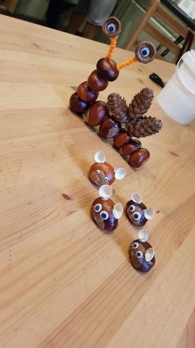 Идеи осеннего декора из каштанов