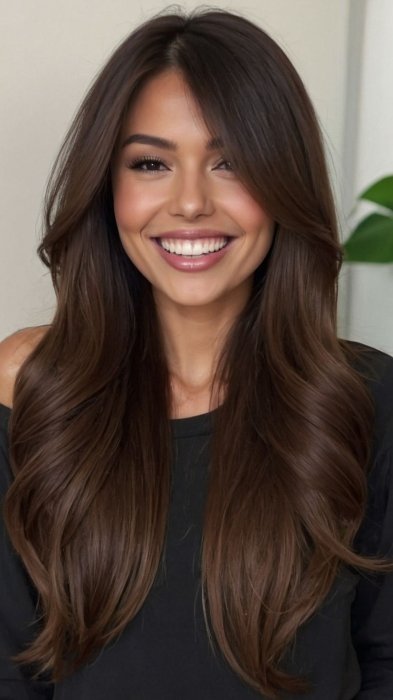 Модная каштановая покраска 2026 — фото