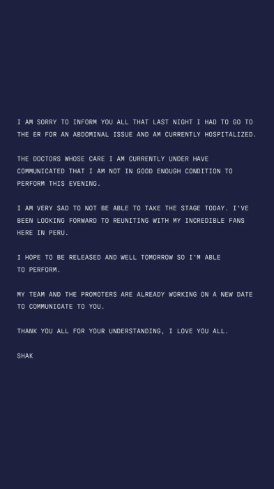 Шакіра потрапила в лікарню