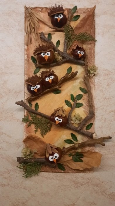 Интересные поделки из каштанов для детей