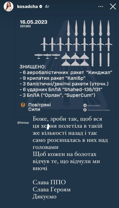 "Слава нашим ППО": зірки емоційно відреагували на масовану атаку по Києву - фото №4