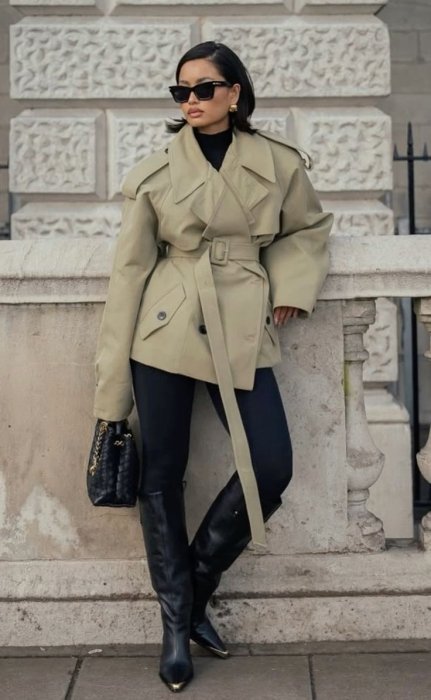 Модные укороченные тренчи в осенних образах.