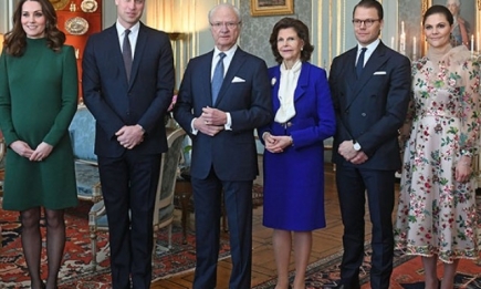 Кейт Миддлтон и принц Уильям встретились с королевской семьей Швеции (ФОТО)