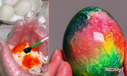 "Вау-ефект" за 5 хвилин: як пофарбувати яйця в кольорові розводи (ВІДЕО)