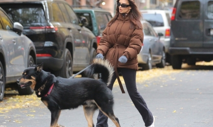 Выгуливала собаку: Эмили Ратаковски "засветила" пуховик от украинского бренда за 67 тысяч гривен (ФОТО)