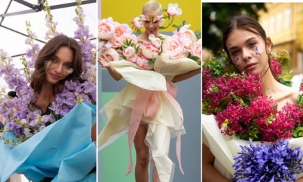 Полторы тонны шаров и девушки-цветы: украинские модели устроили шоу в детской больнице