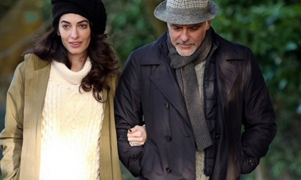 Развода не будет: Джордж и беременная Амаль Клуни на деревенской прогулке в английском стиле