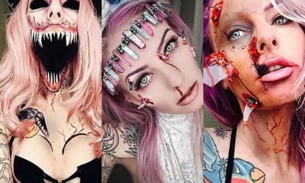 До ужаса страшный грим на Хэллоуин: блогер, которая вывела макияж на новый уровень