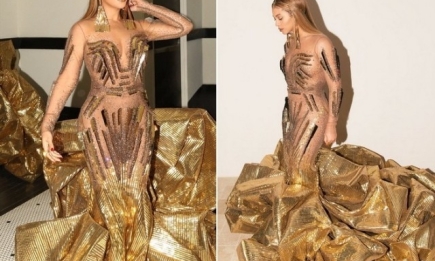 Как египетская царица: Бейонсе в золотом платье восхитила поклонников (ФОТО)