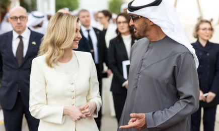 Олена Зеленська приголомшила елегантним образом під час зустрічі із шейхом ОАЕ