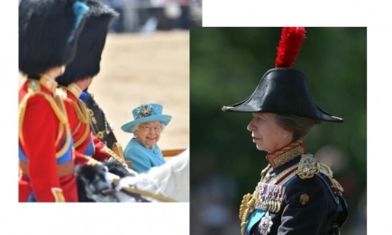День рождения королевы: 67-летняя дочь Елизаветы II вместе с принцами Чарльзом и Уильямом сопровождали парадную военную колонну (ФОТО)
