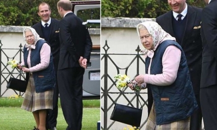 Королева Елизавета II прилетела на вертолете к новорожденному правнуку Луи