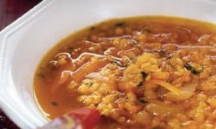Рецепт постного блюда «Тыквенный суп с чечевицей». ФОТО