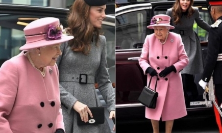 Кейт Миддлтон и королева Елизавета II прибыли в королевский колледж Лондона (ФОТО+ВИДЕО)