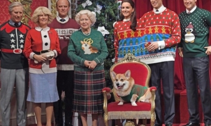 Восковая королевская семья похвасталась рождественскими свитерами (ФОТО)