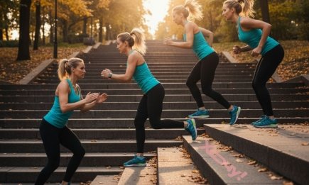 Стройные ноги и упругие ягодицы без спортзала: 5 упражнений, которые можно делать на обычной лестнице