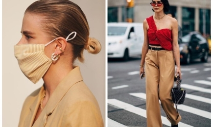 Стритстайл с Недели моды в Нью-Йорке: маски, минимализм и украшения из бисера (ФОТО)
