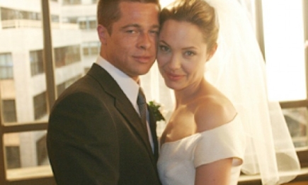 Джоли и Питт в образе жениха и невесты. Фото