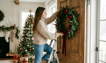 Как повесить венок на дверь без сверления: простые и безопасные способы
