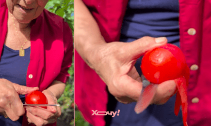 Просто проведите ножом: итальянская бабушка показала, как почистить помидор без ошпаривания (ВИДЕО)