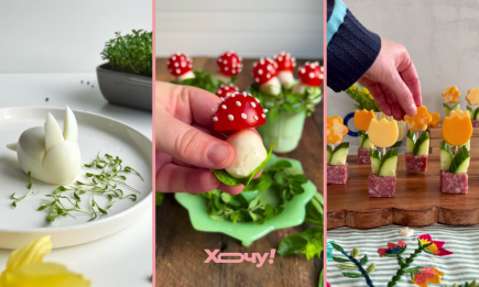 Зайчики, грибочки и цветочки: 4 ярких весенних закусок, которые понравятся и детям, и взрослым (ВИДЕО)