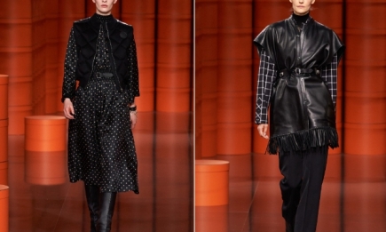 Пончо-парка, бомберы, кожаные жилеты: Hermès представили коллекцию сезона осень-зима 2021