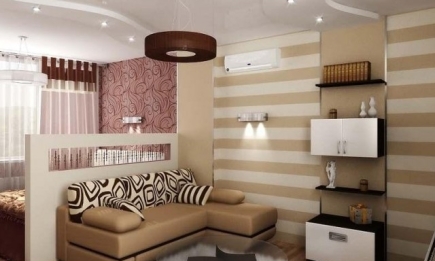 Интерьер для однокомнатной квартиры: как стильно и уютно оформить спальню и гостиную в одной комнате (ФОТО 20+)