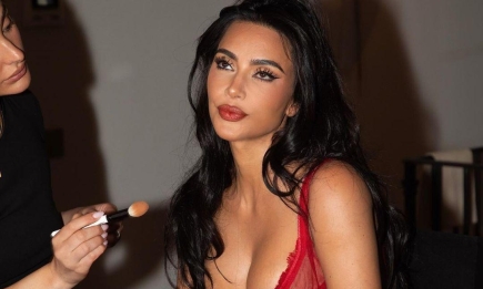 Роковая красотка! Ким Кардашьян показала сексуальный макияж с красной помадой (ФОТО)