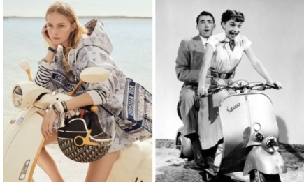 Как у Одри Хепберн! Dior выпустили лимитированную коллекцию скутеров Vespa