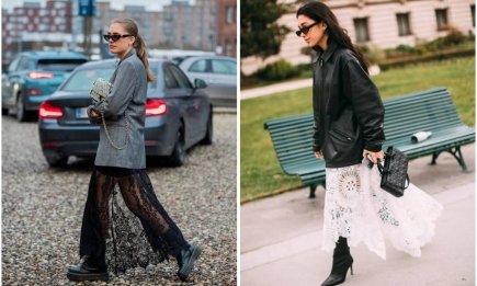 Смелый прием: стилист разрешила носить джинсы или брюки просто под кружевную юбку! Вот как это будет (ФОТО)
