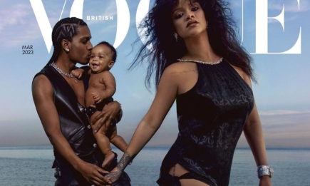 Беременная Рианна впервые снялась с сыном и возлюбленным A$AP Rocky для Vogue (ФОТО)