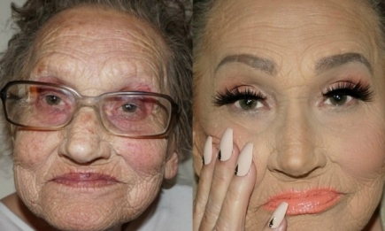 Красоте все возрасты покорны: визажистка показала прекрасное перевоплощение своей 80-летней бабушки