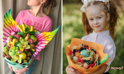 Фруктовые, конфетные, зефирные и цветочные — делаем модные букеты на 1 сентября за любую сумму (ФОТО, ВИДЕО)