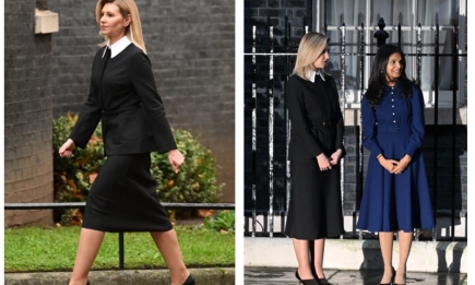 Образ дня: Елена Зеленская в элегантном костюме встретилась с женой премьер-министра Великобритании (ФОТО)