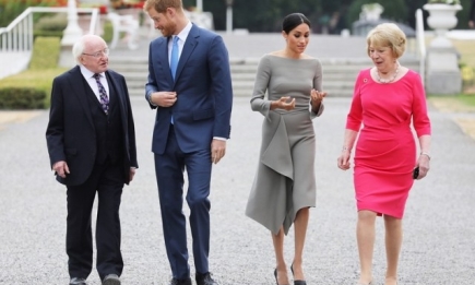 Принц Гарри и Меган Маркл встретились с президентом Ирландии: герцогиня снова восхитила элегантностью