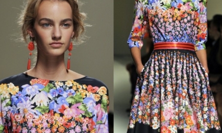 Платье в полевых цветах от Alberta Ferretti