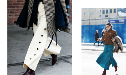 Как носить широкие брюки зимой: 20 street style образов