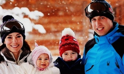 Кейт Миддлтон и принц Уильям показали подросших детей на фоне Альп