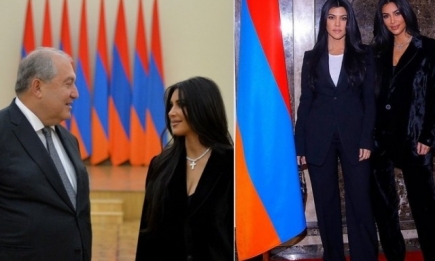 Ким и Кортни Кардашьян встретились с президентом Армении (ФОТО)
