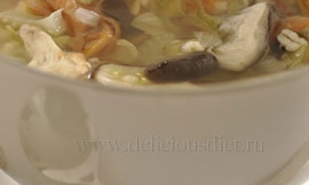 Рецепт постного блюда «Суп из китайской капусты и перловки»
