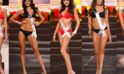 Полуфинал Мисс Вселенная 2013: дефиле участниц в купальниках