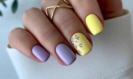 Самое модное сочетание сезона: как стильно миксовать желтый и фиолетовый в маникюре (фото)